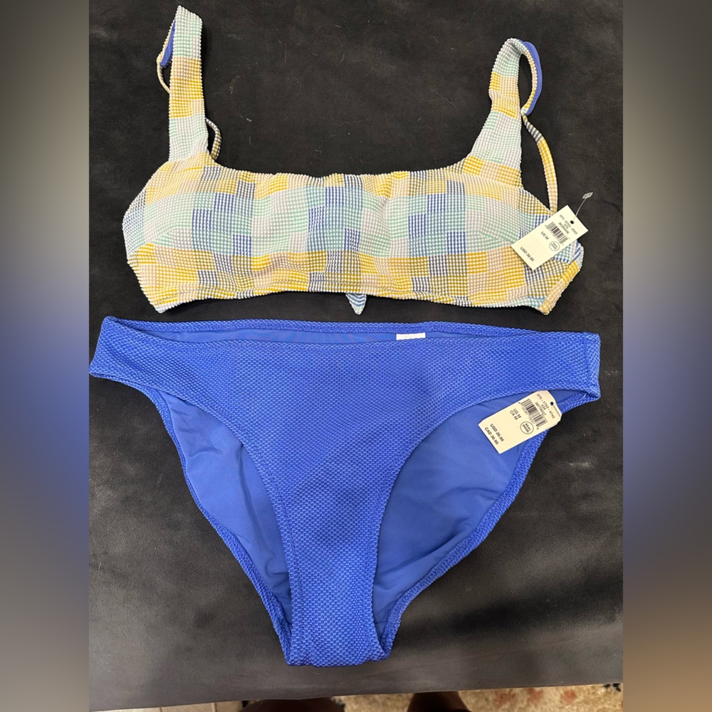 aerie Blue Multi-Pattern Textured Bikini Set - Picture 5 of 5
